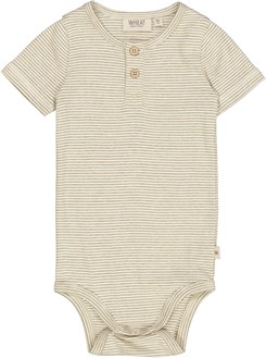 Wheat Body placket SS - Seaweed stripe